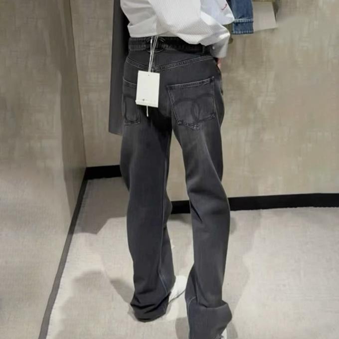 9A+ quality chanel black wash denim jeans